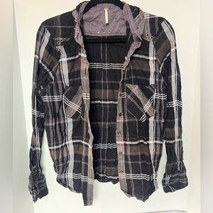 Free People Plaid Button Down
